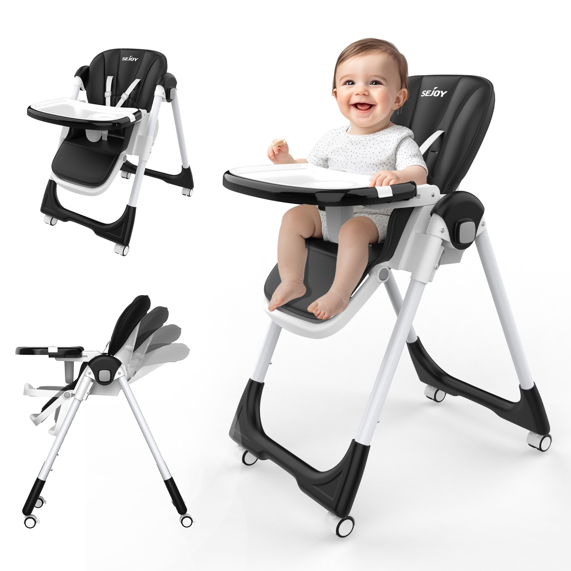 Baby Food Chair - Krzesełko do karmienia Sejoy Baby, regulowane,